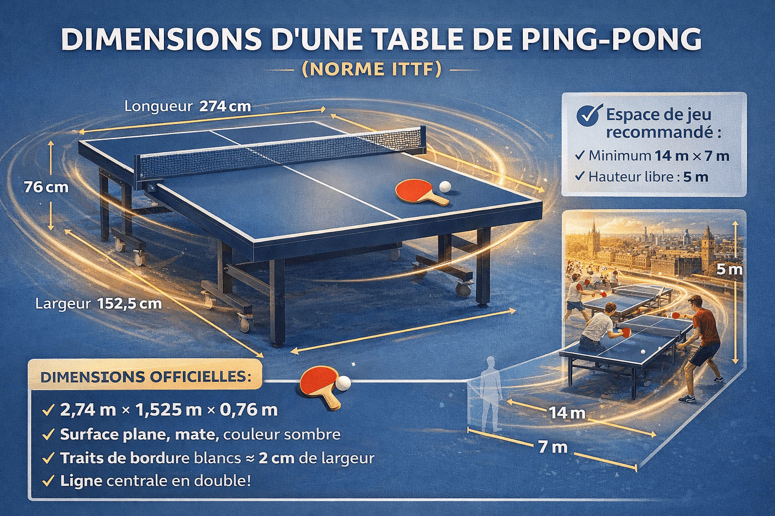 Dimensions d'une Table de Ping-Pong : Normes et Mesures